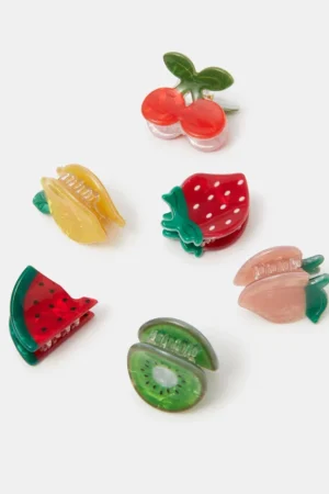 6‑Pack Mini Fruit Claw Clips – Recycled PMMA – GRS‑Certified OEM/ODM