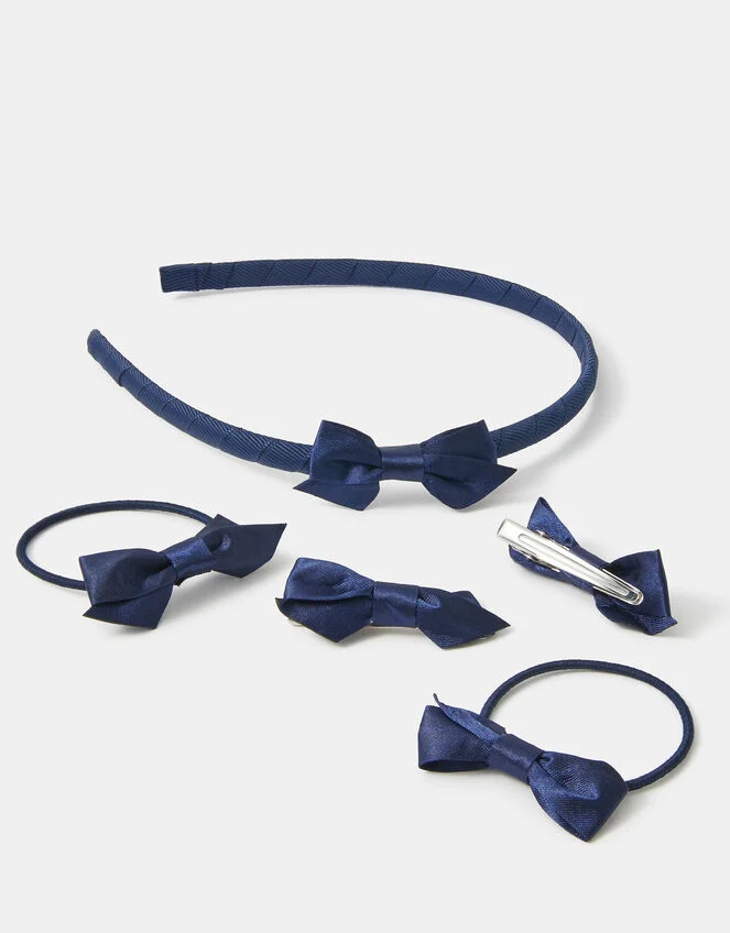 Navy Bow Hair Accessory Set – Recycled Polyester – GRS‑Certified OEM/ODM - Image 2