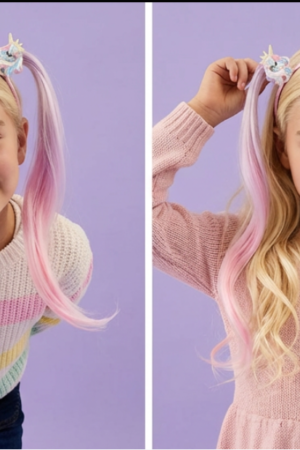 Unicorn Headband with Tinsel Pigtails – Recycled Polyester – GRS‑Certified OEM/ODM