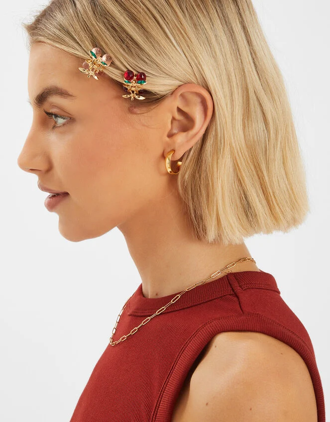 4‑Pack Cherry Gem Claw Clip – Recycled Metal – GRS‑Certified OEM/ODM