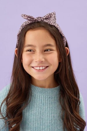 Leopard Bow Headband – Recycled Polyester – GRS‑Certified OEM/ODM