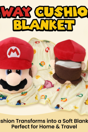 Mario 2‑in‑1 Fans Cushion with Blanket – Outlet Stock