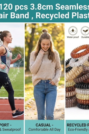120 Pcs Seamless Hair Bands 3.8CM – Recycled Plastic – GRS‑Certified OEM/ODM