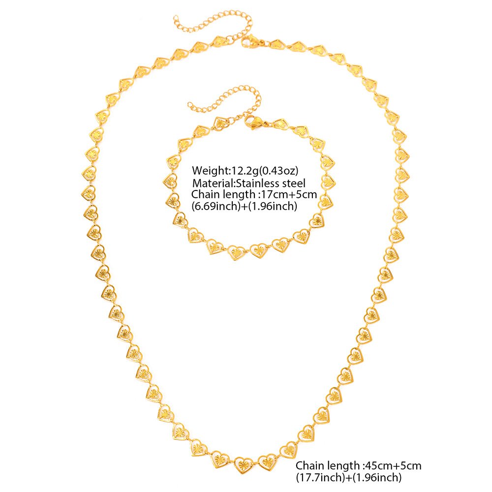 Heart-Link Stainless Steel Jewelry Set – GRS-Certified OEM/ODM - Image 6
