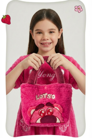 Lotso Fans Furry Tote Bag (17 × 10 × 25 cm) – Outlet Stock
