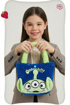 Alien Fans Furry Tote Bag (17 × 10 × 25 cm) – Outlet Stock