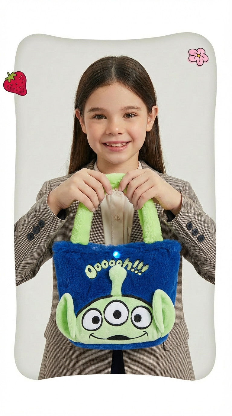 Alien Fans Furry Tote Bag (17 × 10 × 25 cm) – Outlet Stock