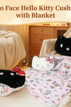 Hello Kitty Fans- 2‑in‑1 Cushion With Blanket – Outlet Stock