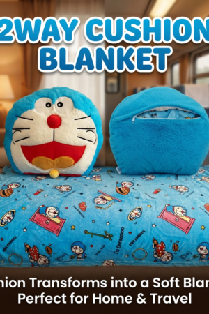 Doraemon Fans 2‑in‑1 Cushion With Blanket – Outlet Stock