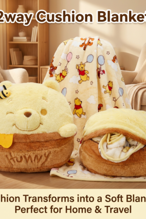Winnie the Pooh Fans 2‑in‑1 Cushion With Blanket – Outlet Stock