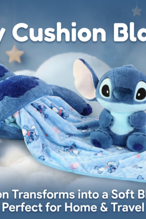 Stitch Fans 2‑in‑1 Cushion With Blanket – Outlet Stock