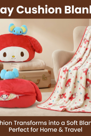 My Melody Fans 2‑in‑1 Cushion With Blanket – Outlet Stock