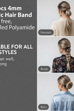 100 Pieces Black Soft Elastic Hair Bands 4MM – Recycled Polyamide – GRS-Certified OEM/ODM