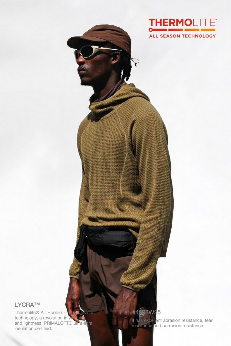 Thermolite® Air Hoodie – Recycled Materials – PRIMALOFT® + Lycra® Tech – OEM/ODM