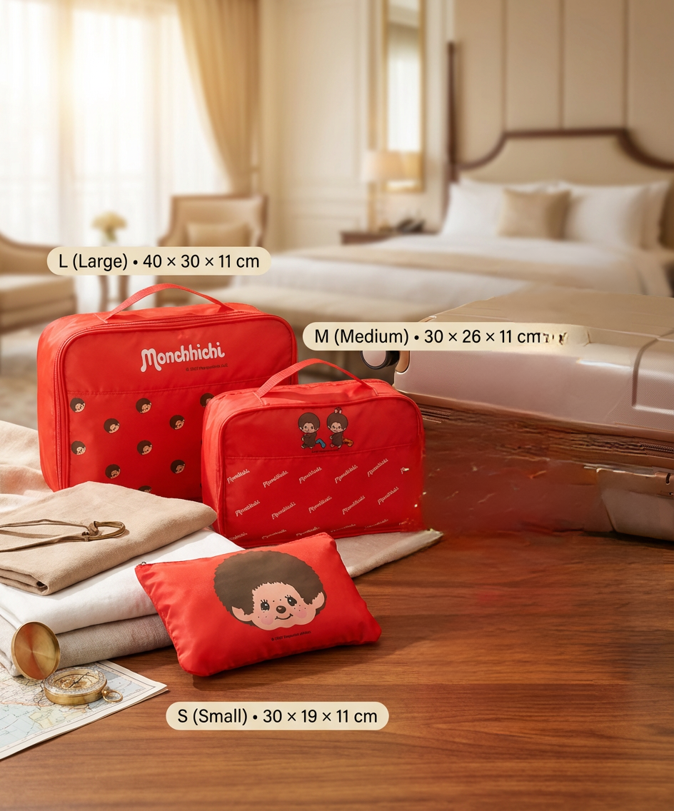 3-In-1 Packing Cube Set – For Monchhichi Fans