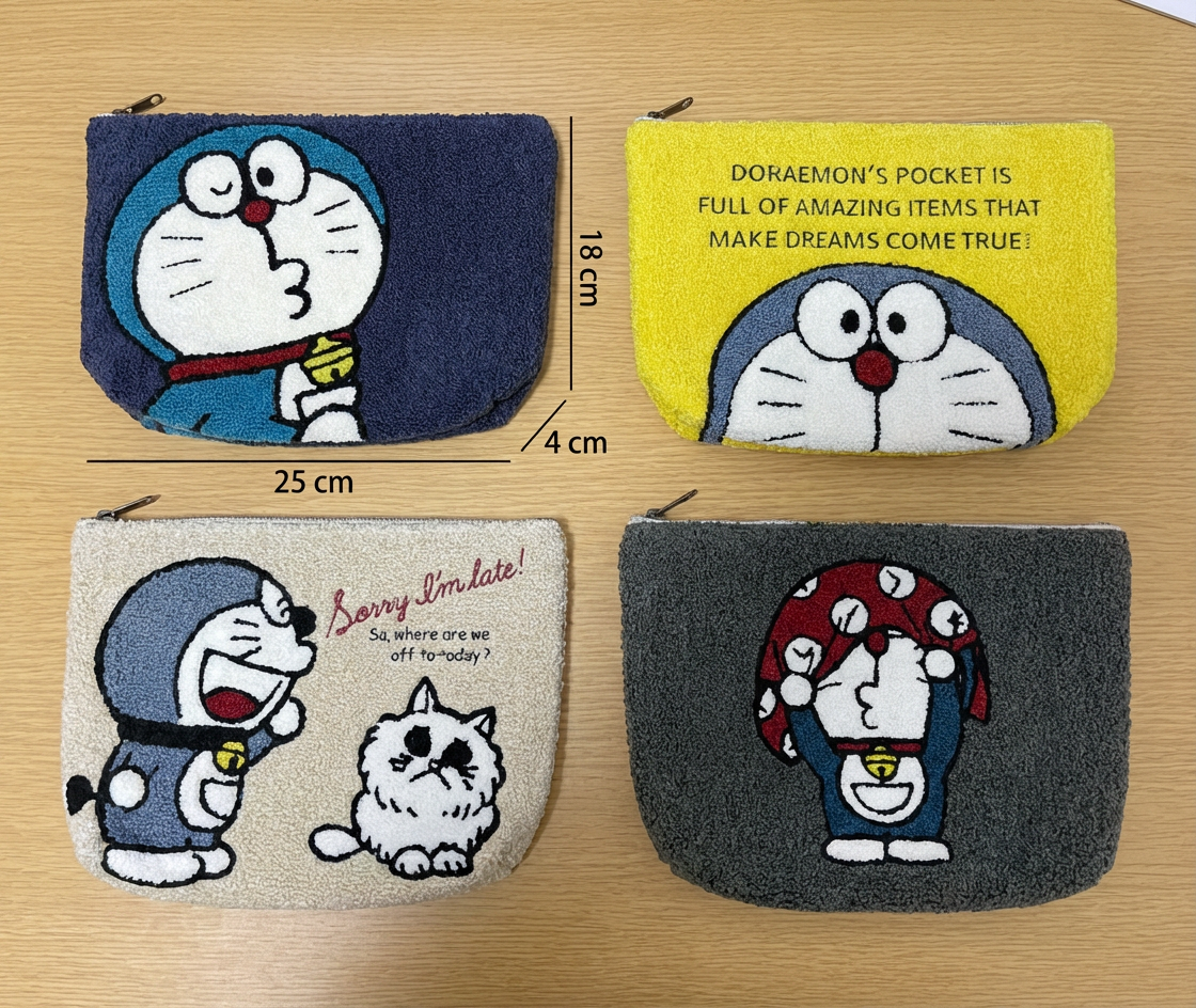 Doraemon Fans -Embroidered Pouch – 4 Designs (Collectible Series) - Image 2